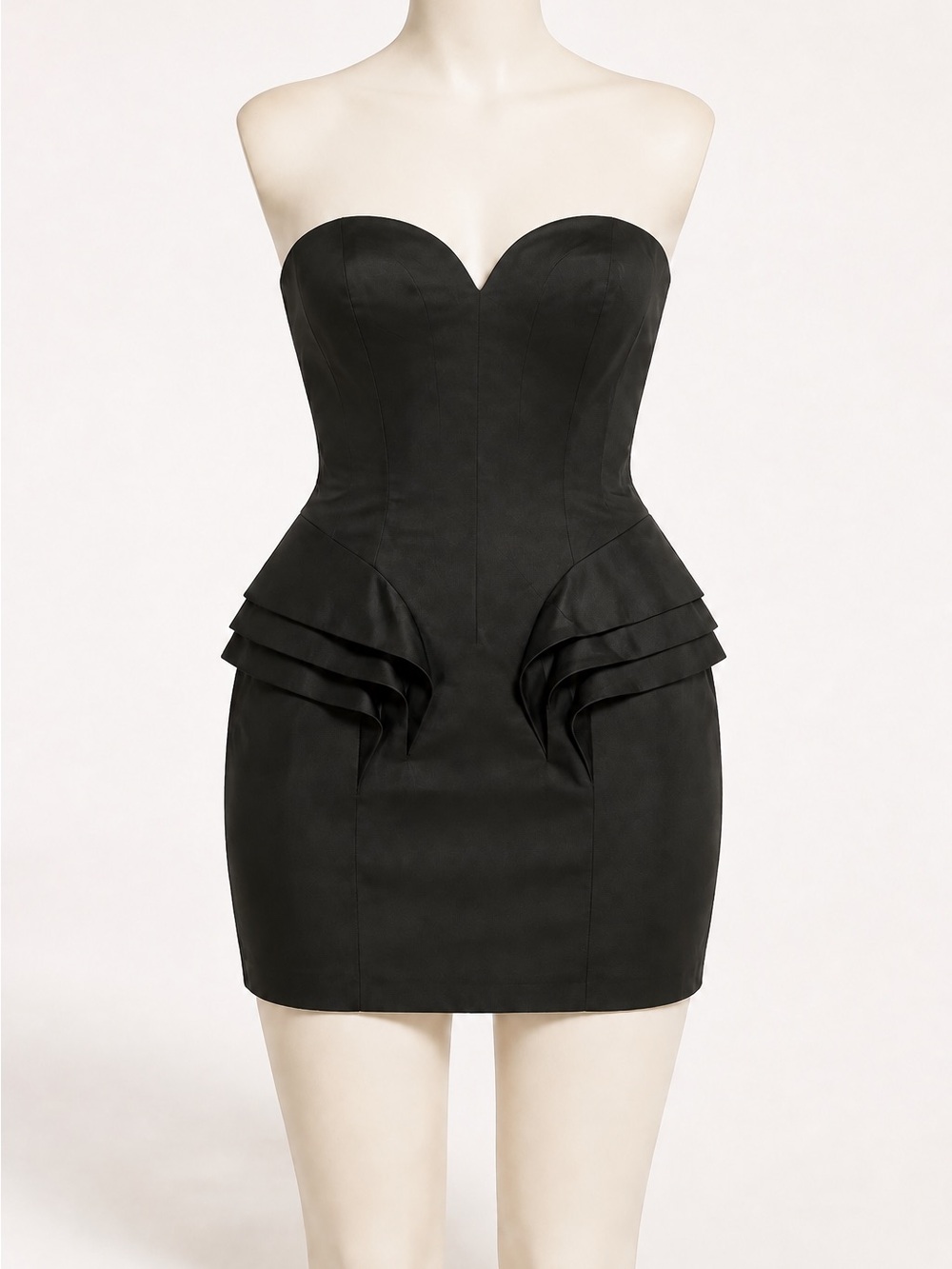 ASOS Black Strapless Peplum Mini Dress